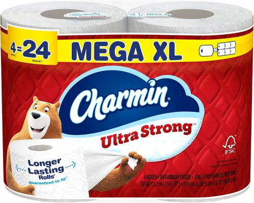 Vista 27 de Charmin Ultra Strong - Papel higiénico, Mega rollo, 18 rollos de 286 hojas por rollo
