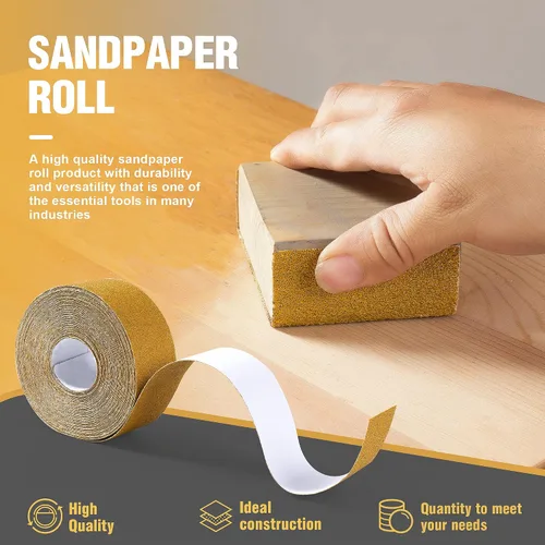 Vista 5 de S SATC Papel de lija PSA Longboard de grano 40, rollo continuo de 20 yardas de largo, 2-3/4" de ancho autoadhesivo con respaldo adhesivo, hojas