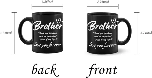 Vista 4 de Taza para hermano, taza con texto en inglés «Thank You for Being My Brothers», regalos para los mejores hermanos pequeños de hombres, mujeres