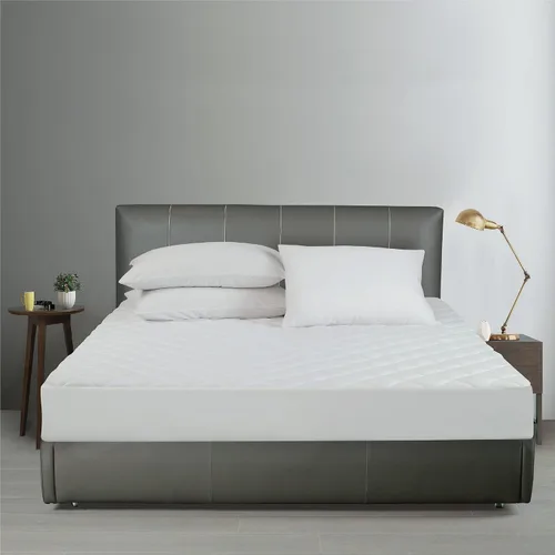 Vista 2 de All-In-One Almohadilla de colchón ajustable de bambú ultrasuave y resistente al agua, tamaño matrimonial