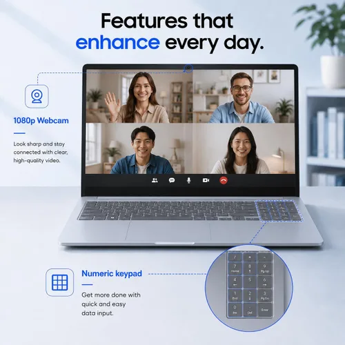 Vista 4 de Samsung Galaxy Book4 Edge, LED de 15.6 pulgadas, Snapdragon X, DDR5 de 16
