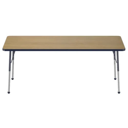 Vista 222 de FDP - Mesa rectangular para actividades escolares y de oficina (24 x 36 pulgadas), patas estándar con deslizadores giratorios, altura ajustable
