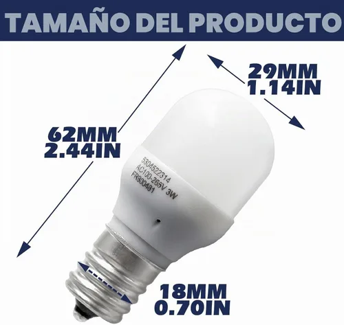 Vista 5 de Kei D28x Bombilla AC100-265V 3W Bombilla para refrigerador E17 Base