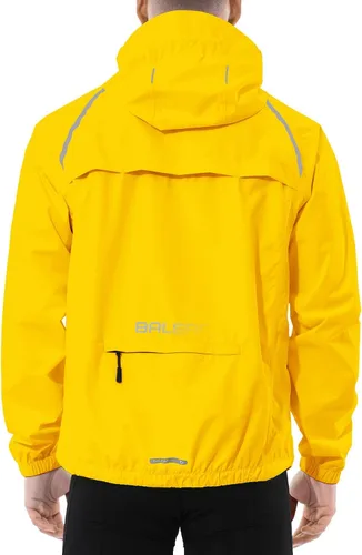 Vista 22 de baleaf Chaqueta impermeable para hombre con capucha ligera reflectante A-Negro
