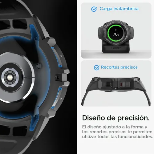 Vista 7 de Spigen Correa clásica de 1.850 in para Samsung Galaxy Watch 6 con funda (2023)