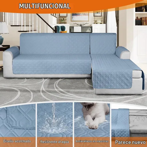 Vista 3 de VANSOFY - Fundas para sofá seccional 100% impermeables en forma de L, funda reversible para sofá de 3 piezas, funda para sofá modular, chaise