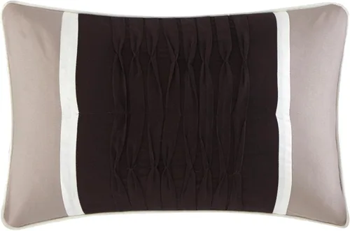 Vista 3 de Chic Home Ayelet - Juego de edredón beige para cama en una bolsa, tamaño Queen (10 piezas), ropa de cama de microfibra de alta calidad a rayas