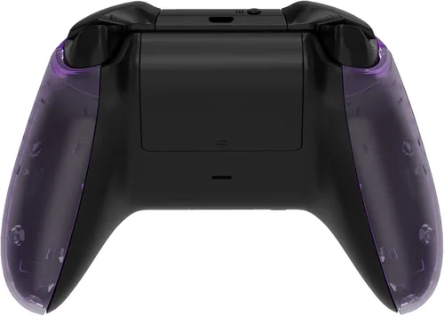 Vista 5 de eXtremeRate Transparent Clear Atomic Purple Faceplate Side Rails for Xbox One Wireless Controller Model 1708, Replacement Front Housing Shell Panels