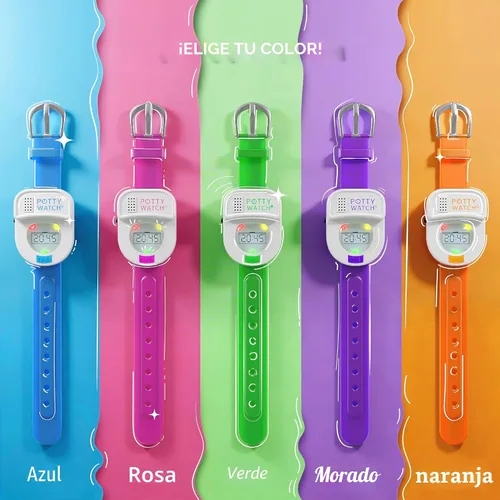Vista 7 de Reloj recordatorio de hora para ir al baño para niños, talla única , Azul We Make Potty Training Fun! Water-Resistant, Plays Music & Lights Every