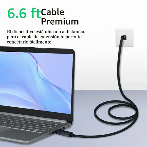 Vista 4 de Mcbazel Cable USB a Ethernet de 6.6 pies, USB 3.0 A a RJ45 macho de nailon, red LAN Gigabit conectada directamente, compatible con laptop, PC