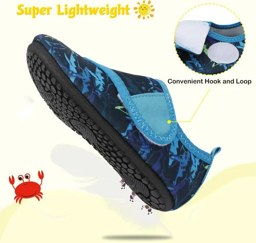 Vista 6 de LeIsfIt Zapatos de agua para niños y niñas, zapatos de playa para bebés, calcetines acuáticos antideslizantes para niños