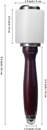 Vista 2 de DUJISO Herramientas de estampado de cuero, juego de herramientas de cuero, kit de cuero con martillo de tallado de cuero, juego de sellos, cuchillo