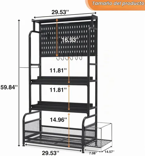 Vista 8 de Lauren&Harold 56'' Taller Home Gym Storage Organizer with Hanging Board