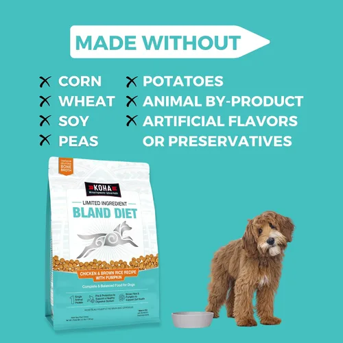 Vista 4 de KOHA Dieta suave de ingredientes limitados para perros, pollo y arroz