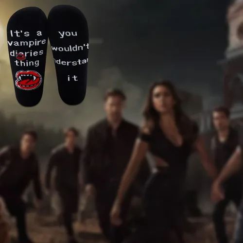 Vista 6 de G2TUP Vampire Merchandise Socks It's a Vampire Thing TVD Show Calcetines para mujeres y hombres