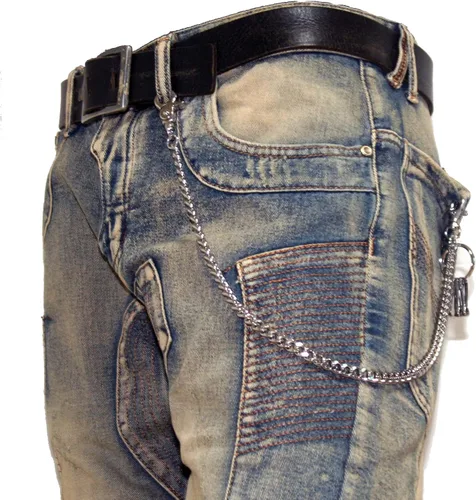 Vista 5 de Double K Basic Strong Strap Biker Trucker Key Jean Wallet Chain (17"/21") SLV/BLK CS146MLT