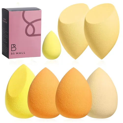 Vista 10 de Juego de esponjas de maquillaje BS-MALL con estuche de almacenamiento, 7 piezas para líquidos, crema y polvo, base SAVE con 1 mini esponja de A-Rosa