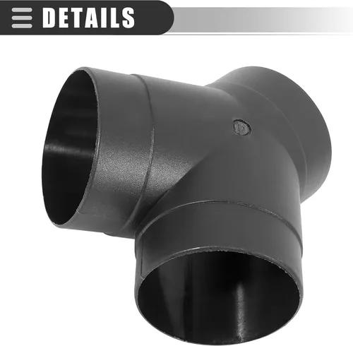 Vista 5 de Motoforti Tubo de conducto de aire para calentador de coche universal de 3 vías, conector de salida en forma de Y, 75 mm, plástico, negro