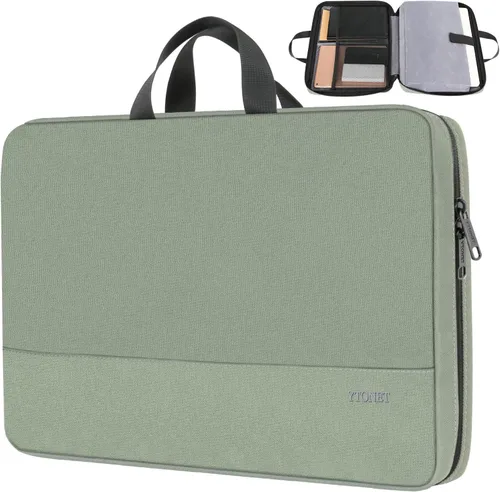 Vista 20 de Ytonet Funda profesional para transportar laptop de 13 a 13.3 pulgadas, delgada, con asas, resistente al agua, compatible con laptops MacBook Air