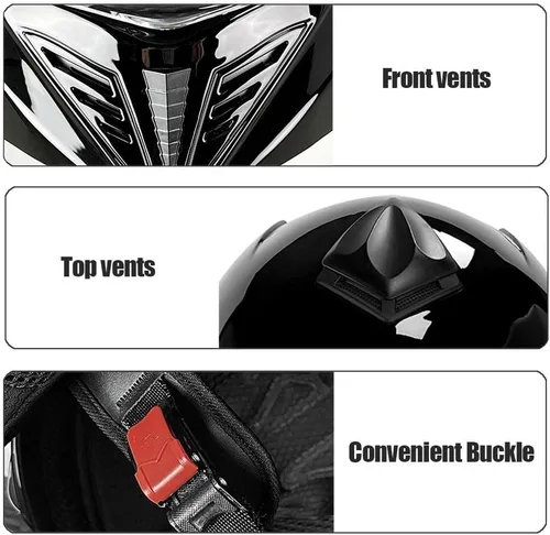 Vista 5 de Casco Integral Abatible con Bluetooth para Motocicleta - ABS Transpirable con Doble Visera HD/Anti-Sol, Certificado DOT, Forro 3D Extraíble - 2.6