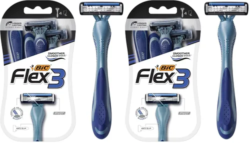 Vista 12 de BiC Flex 3 - Afeitadora desechable para hombre (4 unidades), paquete de de 3
