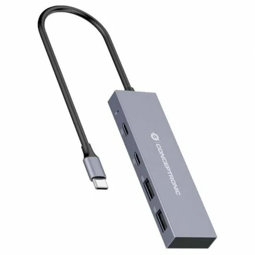 Vista 2 de Hub USB Conceptronic HUBBIES13G Gris (1 unidad)