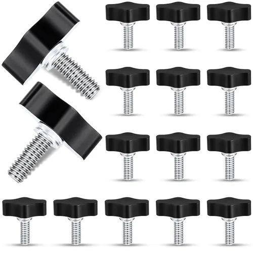 Vista 11 de Tandefio 16 piezas tornillos de mariposa de acero inoxidable de 1/4"-20 x 1" con perilla de ala en T de aluminio ajustable, tornillo de mariposa