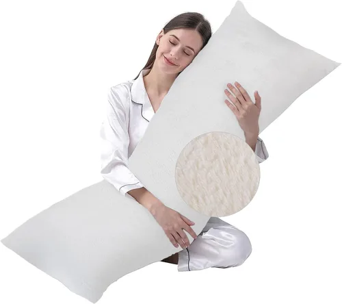 Vista 17 de DOWNCOOL Relleno de almohada de cuerpo completo de lujo con funda de fibra, almohada corporal ultrasuave para dormir, inserto de almohada de cama