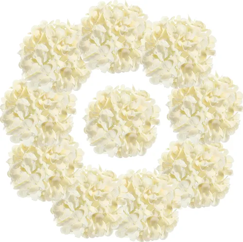 Vista 16 de 10 cabezas de hortensias de seda con tallos de flores artificiales para bodas, fiestas, decoración del hogar (negro)