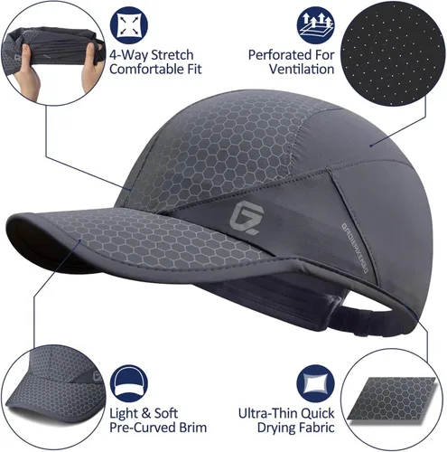 Vista 2 de GADIEMKENSD Stretch Running Hat with Soft Brim, Quick Dry, Unstructured, Unisex-Adult