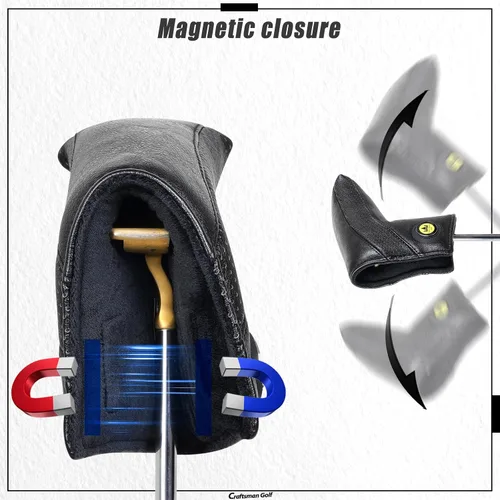 Vista 4 de Cubierta clásica duradera para cabeza de palo de golf Craftsman Golf para Driver, Maderas, Híbridos y Cubierta para putter de mazo de hoja