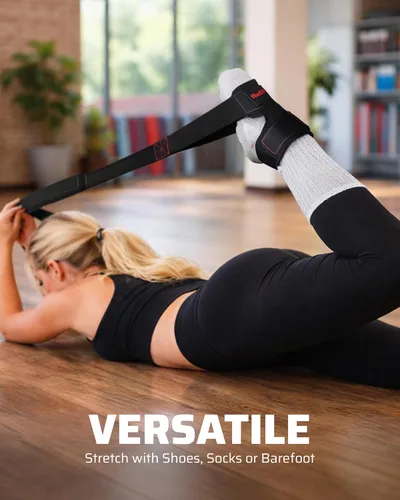 Vista 5 de THEFITGUY - Correa de estiramiento cuádruple con soporte de tobillo para fisioterapia 4-loop non-elastic strap for quad and hip flexor stretching
