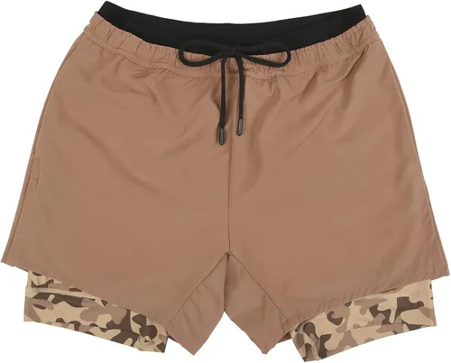 Vista 6 de LRD Pantalones cortos de entrenamiento para hombre con forro de compresión de 5 pulgadas de entrepierna