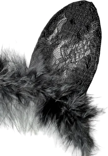 Vista 3 de Diadema de oreja de gato de encaje negro, Halloween Cosplay Disfraz
