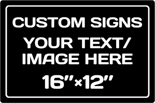 Vista 14 de Letreros metálicos personalizados de aluminio resistentes a la intemperie, texto e imagen personalizados, varios tamaños, peligro, jardín, puerta