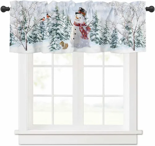 Vista 96 de Cortina de ventana ajustable con lazos para ventana, cenefa de cocina para sala de estar, arte abstracto, sol y arco iris, bolsillo para barra