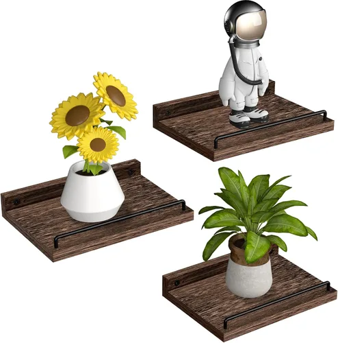 Vista 20 de RYOFOBETTO Estante flotante pequeño, estantes de pared de granja de 6 x 6 pulgadas para sala de estar, dormitorio, marcos de fotos, plantas, cocina
