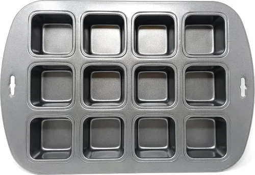 Vista 3 de Norpro Molde antiadherente de 12 cavidades para magdalenas, magdalenas y cupcakes, cuadrados