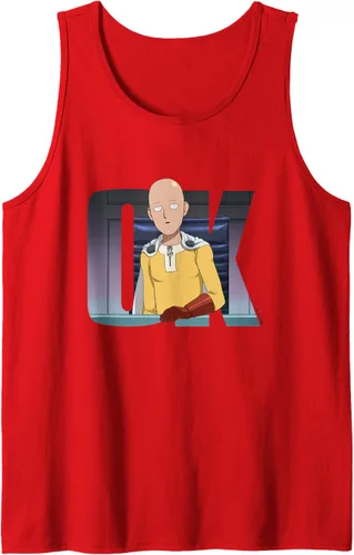 Vista 6 de One Punch Man Camiseta sin mangas Saitama OK, Negro, S Blanco