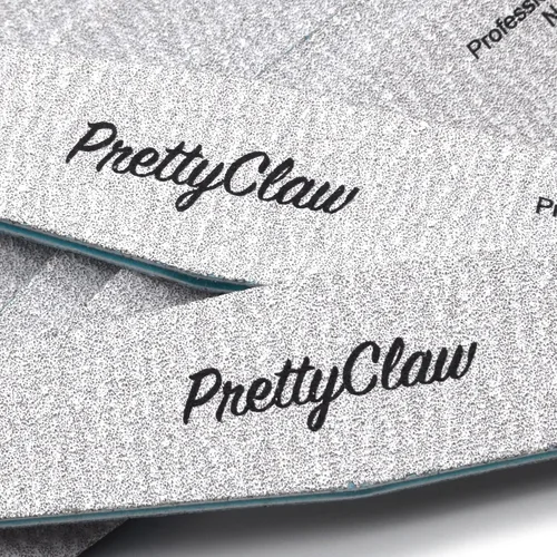 Vista 4 de PrettyClaw 10 limas de uñas profesionales de grano 100/100, limas de uñas acrílicas de diamante de cebra de doble cara, centro de plástico