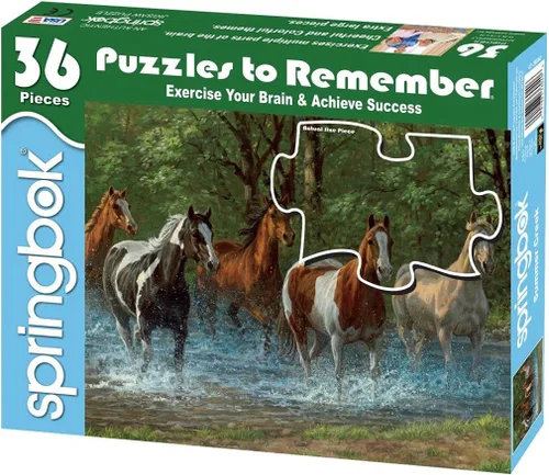 Vista 2 de Springbok Puzzle to Remember - Actividad de Alzheimer y Demencia - Rompecabezas de 36 piezas Summer Creek - Hecho en Estados Unidos