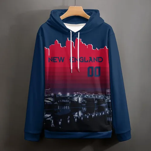 Vista 117 de Custom Football Hoodies City Night Skyline Personalized Sweatshirt Name Number Fan Gift Pullover for Men Women Youth