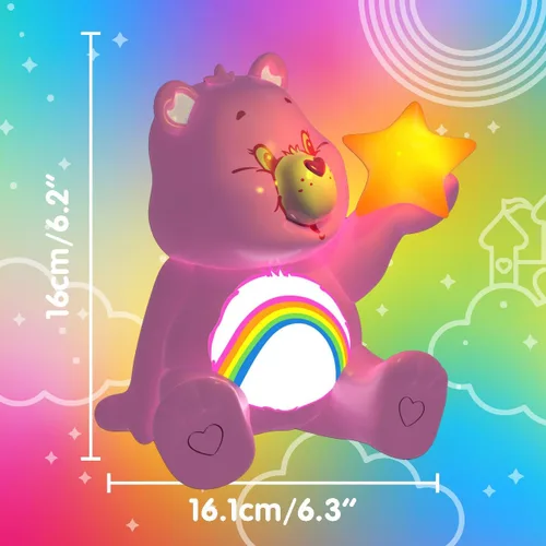 Vista 3 de Paladone Care Bears Cheer Bear GloBuddies Luz Nocturna, Lámpara LED 3D de Ambiente Oficial, Alimentada por Batería para Dormitorio y Escritorio