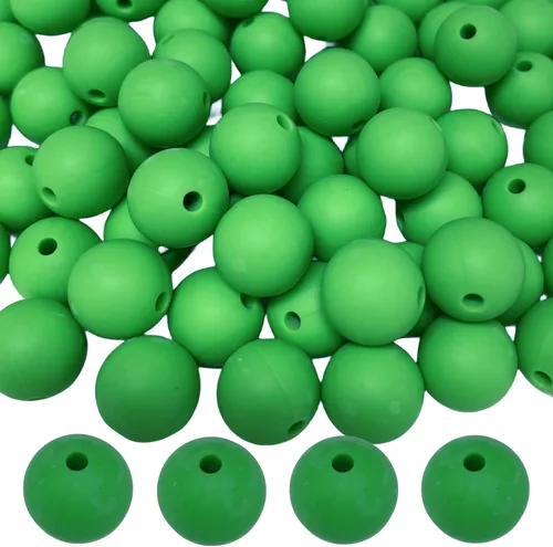 Vista 15 de Abalorios de silicona, 120 piezas de 6 mm abalorios redondos de silicona para hacer llaveros, pulseras, collares, aretes, joyas, manualidades DIY