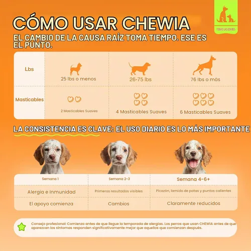 Vista 7 de Masticables para aliviar la alergia de perros para la picazón en la piel Masticables de apoyo para la alergia