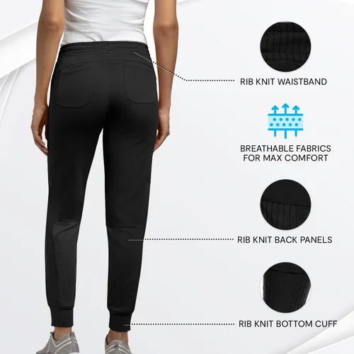 Vista 5 de Olive & Co. Pantalones médicos para mujer - Negro