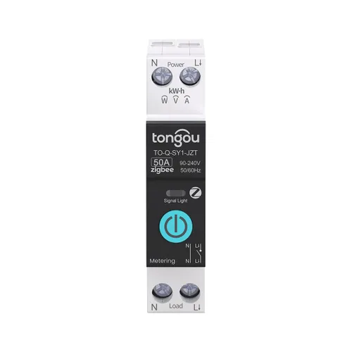 Vista 9 de TONGOU Interruptor inteligente ZigBee DIY 10A Interruptor para carril DIN 1P+N 90-240VAC Monitoreo de energía en tiempo real Control remoto