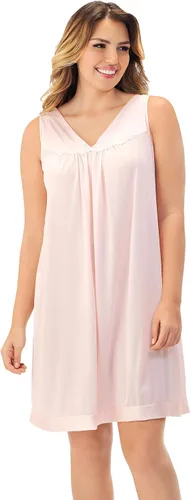 Vista 8 de Exquisite Form Women's 30107 Nylon Tricot Sleeveless Short Knee Length Nightgown Amaranto