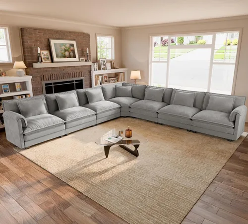 Vista 65 de ELUCHANG Sofá biplaza de 80 pulgadas, sofá modular modular de 2 asientos para sala de estar y apartamento, cómodo sofá tapizado de doble capa