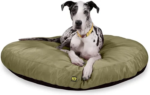 Vista 13 de K9 Ballistics Cama redonda resistente para perros, funda extraíble, lavable, duradera y resistente al agua para interiores y exteriores, pequeña